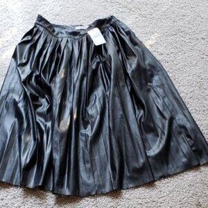 Idem Ditto Black Faux leather Midi Skirt